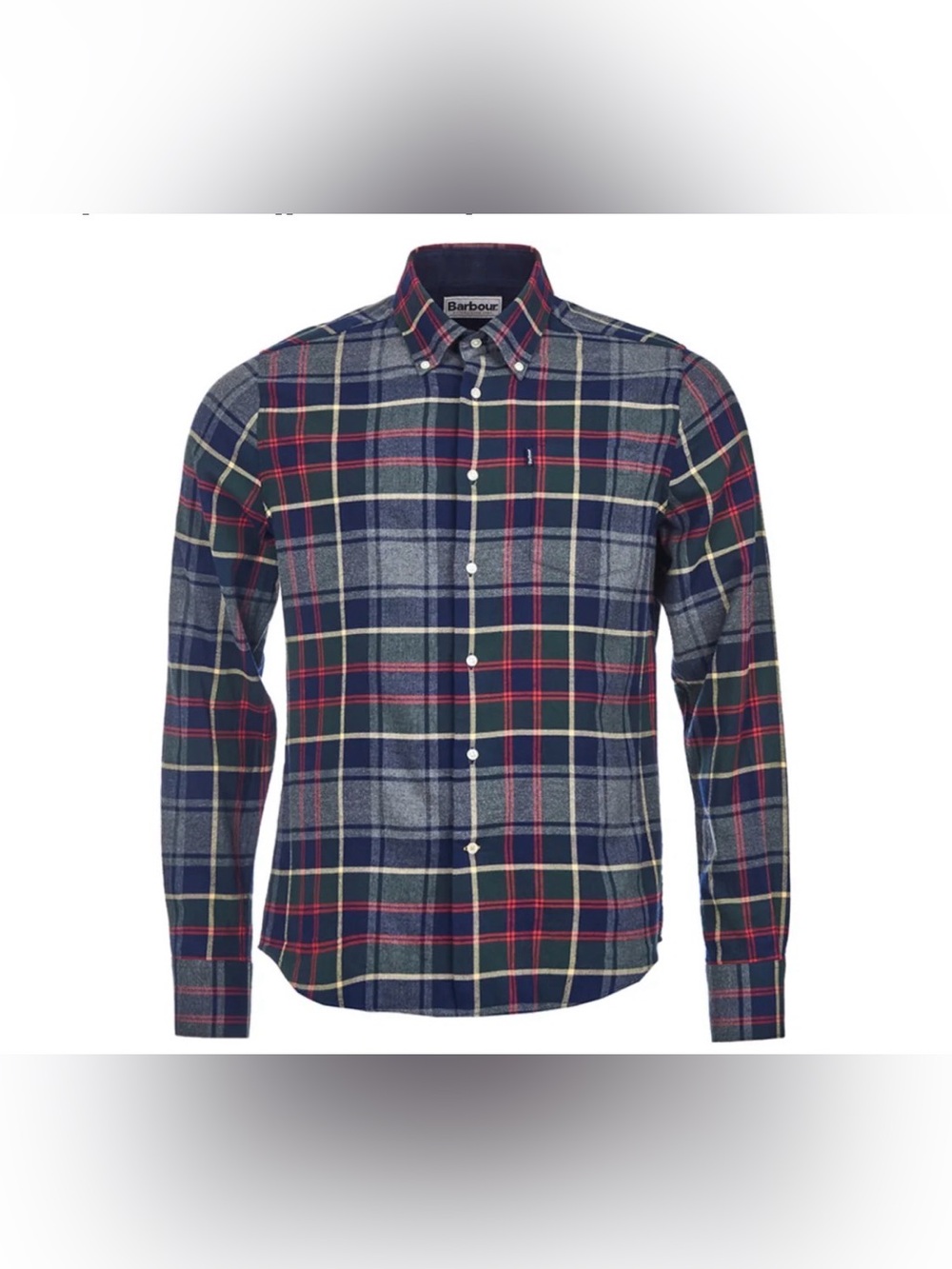 Barbour Navy, Red & White Tartan Button-Down Shirt